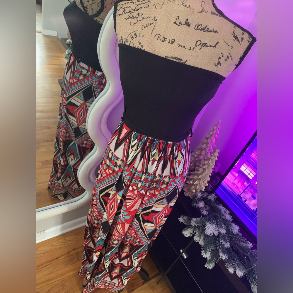Colorful Geometric Maxi Dress